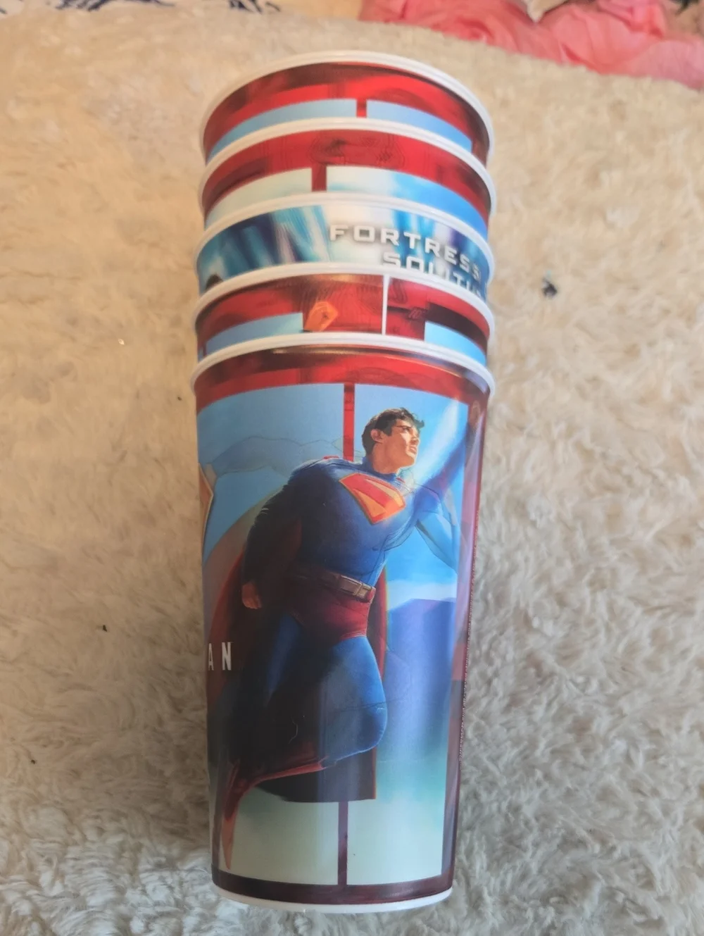 Superman Plastic Halogram Red & Blue Party Cups - Licensed
